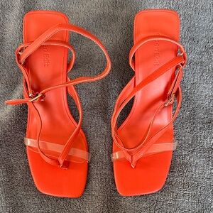 Elegant dark salmon colored, Strappy Sandals